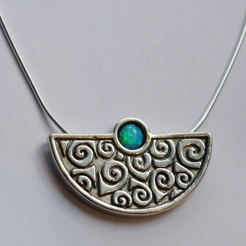 Blue Half Moon Necklace - Petroff Gallery