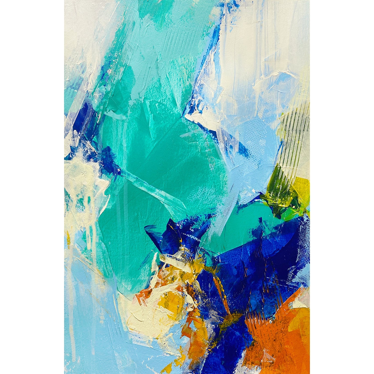 Blue Lagoon #2 17.5" x 11.5" - Petroff Gallery -  - Cobie Cruz - Blue Lagoon #2, 17.5" x 11.5"