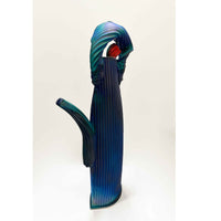 Blue Sculptural Teapot with Red Lid Petroff Gallery 