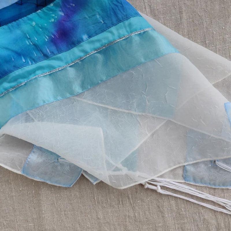 Blue & Turquoise Voile Tallit - Petroff Gallery -  - Gabrieli - Blue & Turquoise Tallit 