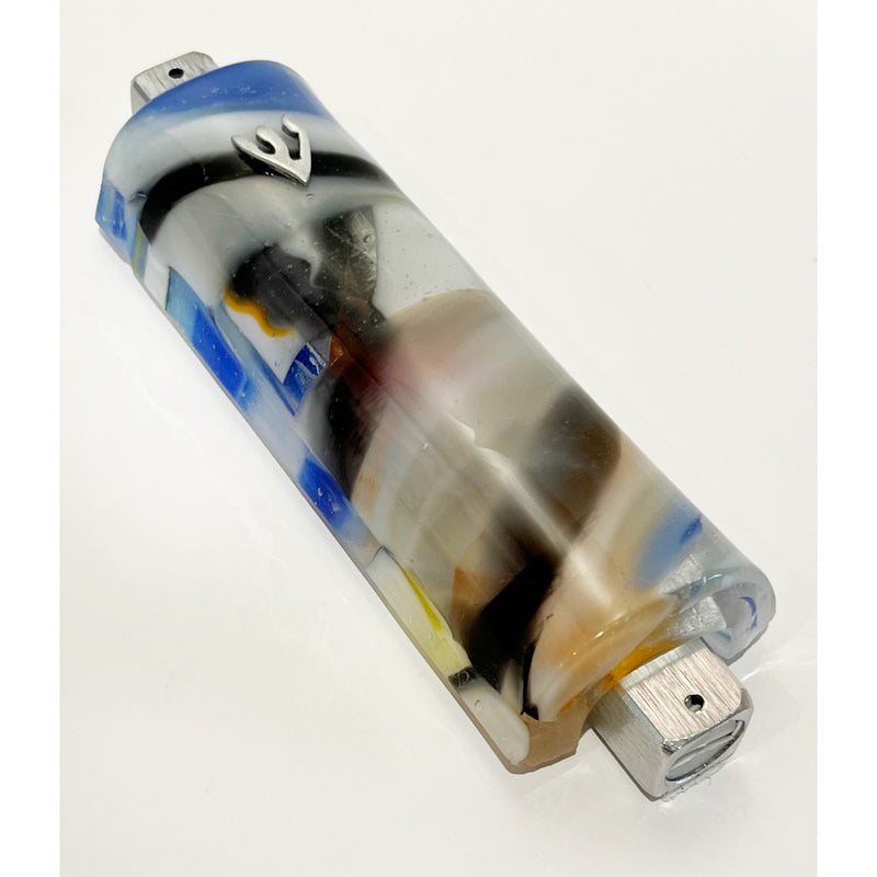 Blue, White and Black Mezuzah - Petroff Gallery -  - Lesley & Al Kroach - Blue, White and Black Mezuzah