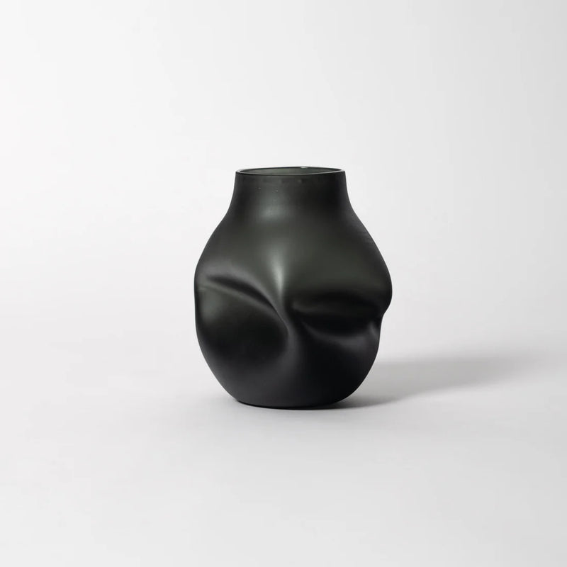 Smoke Grey Boulder Vase - Petroff Gallery - Glass Art