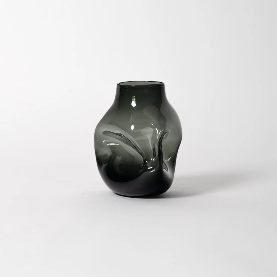 Smoke Grey Boulder Vase - Petroff Gallery - Glass Art