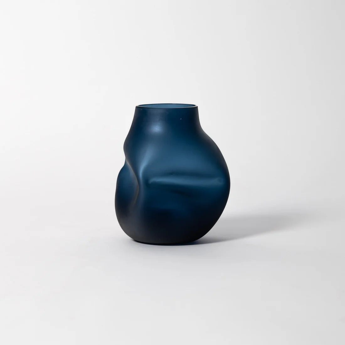 Steel Blue Boulder Vase - Petroff Gallery - Glass Art