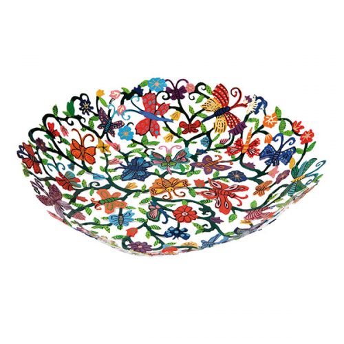 Bowl Butterflies Hand Painted - Petroff Gallery -  - Yair Emanuel - Bowl Butterflies Hand Painted