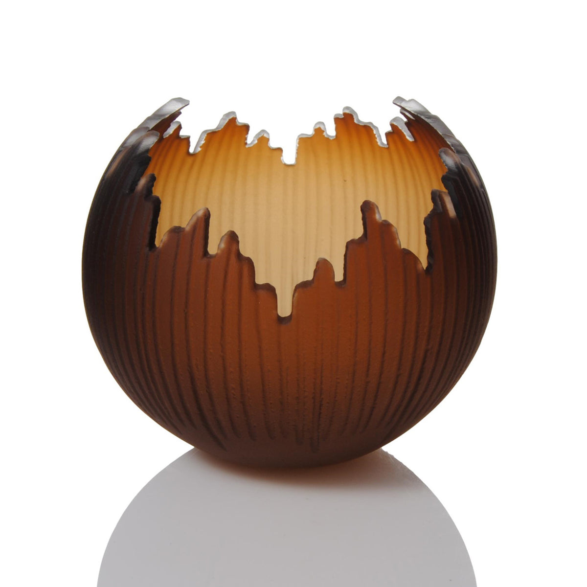 Courtney Downman - Brown Saw Carved Orb 6.5"