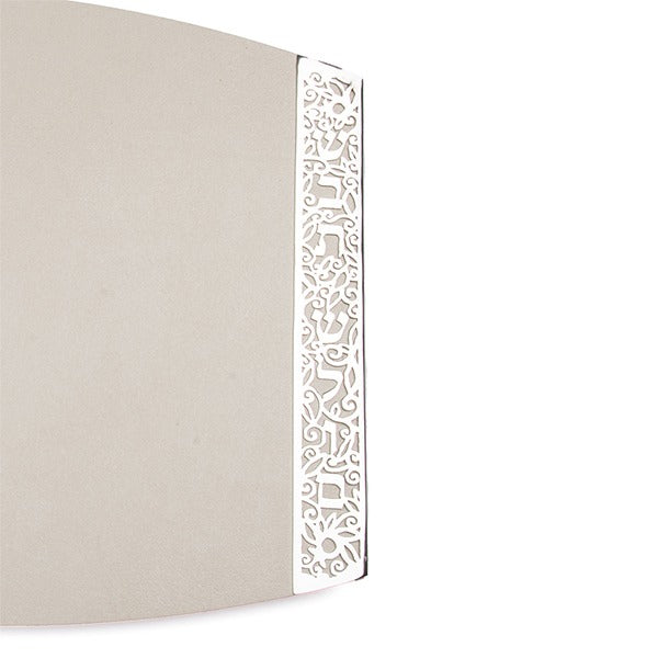 White Porcelain Challah Board Metal Cutout