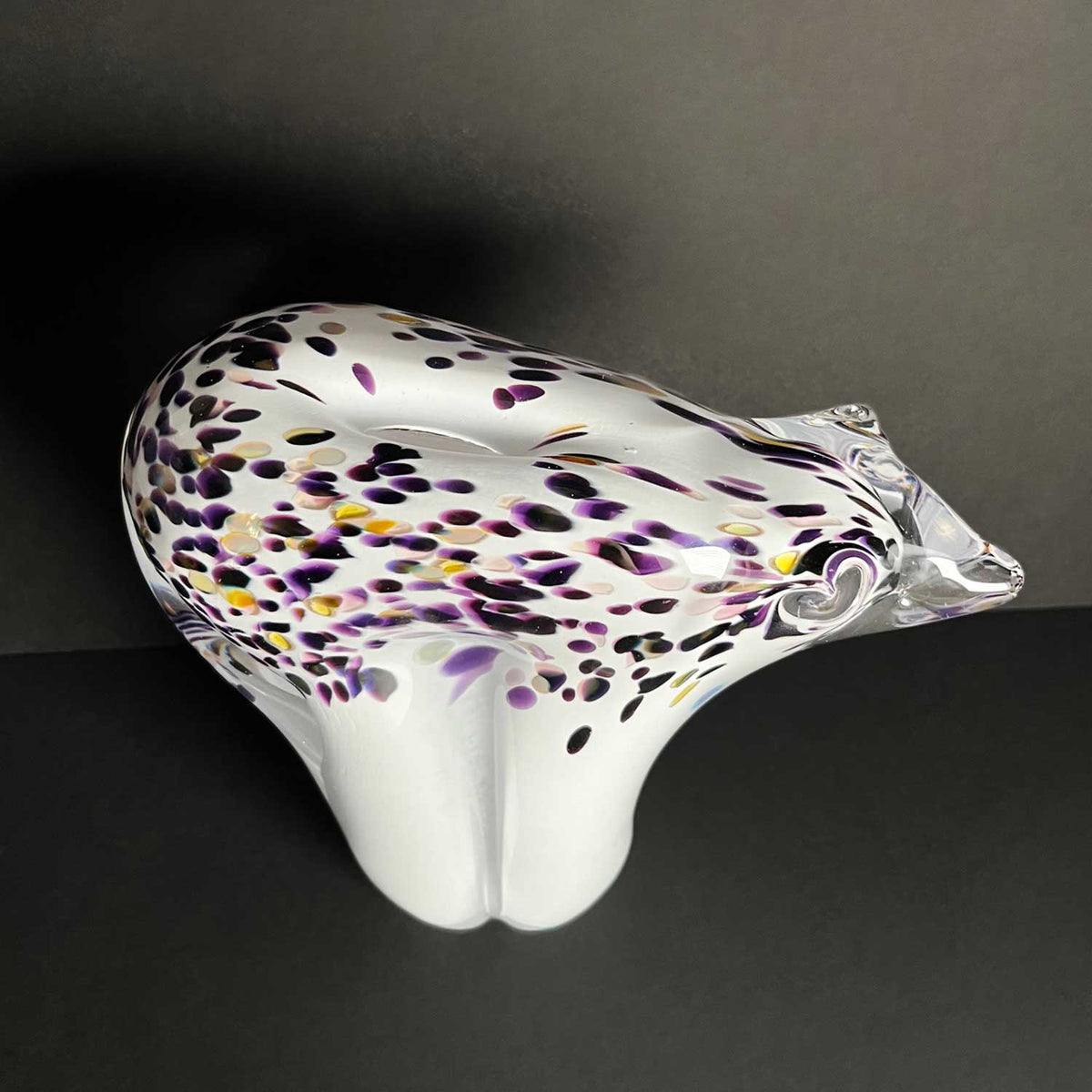 Purple Large Bear (upper view)- Petroff Gallery - Glass Sculpture