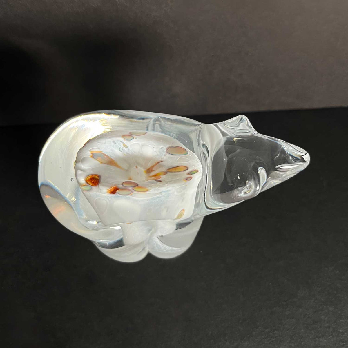 Golden Wedding White Small (Upper View) - Petroff Gallery - Glass Sculpture