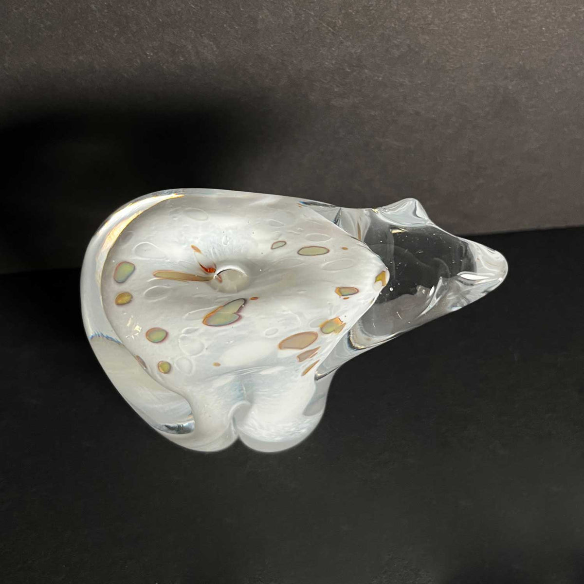 Golden Wedding White Small (Upper View) - Petroff Gallery - Glass Sculpture