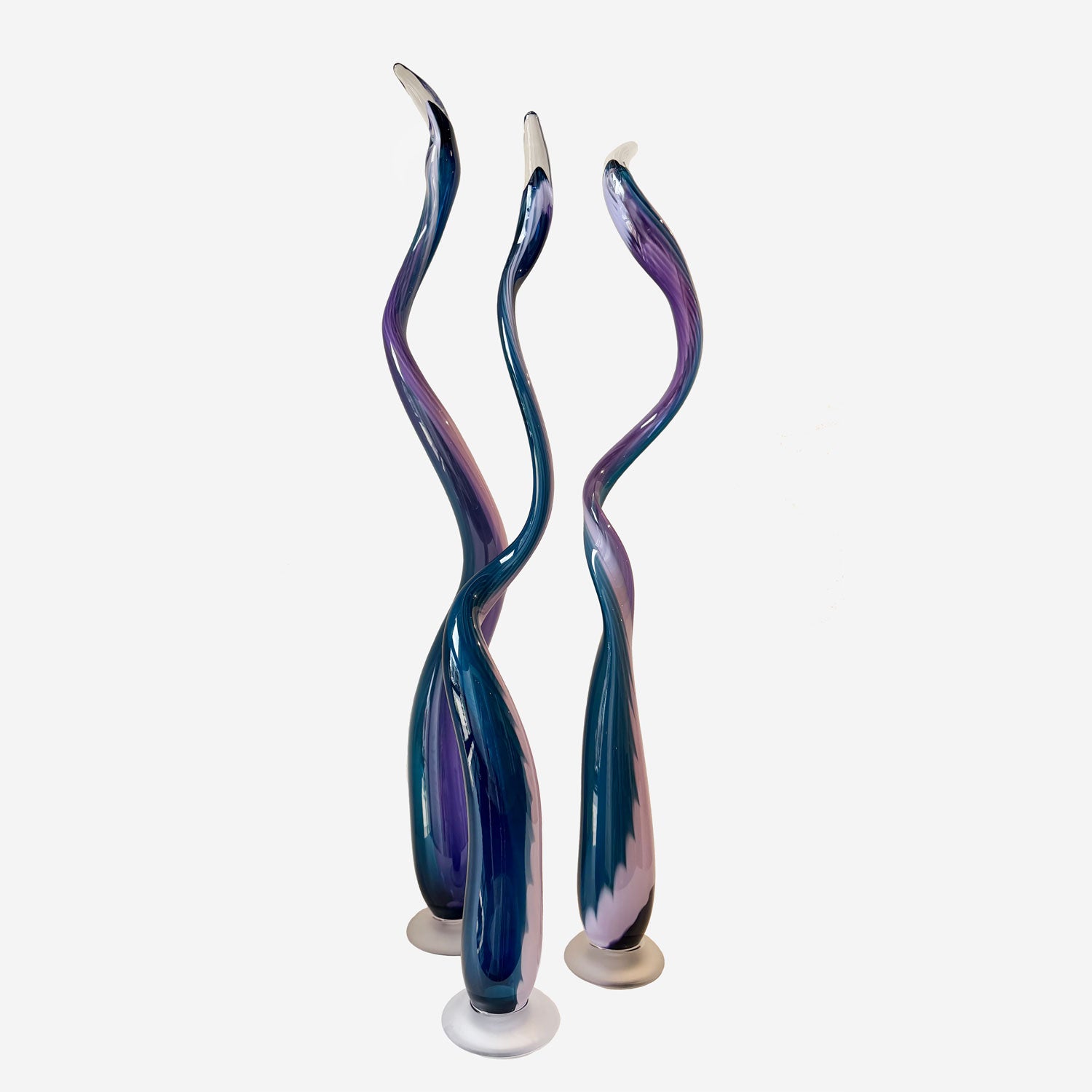 Kelp Spire Blue/Purple Group Shot - Petroff Gallery - Glass Art