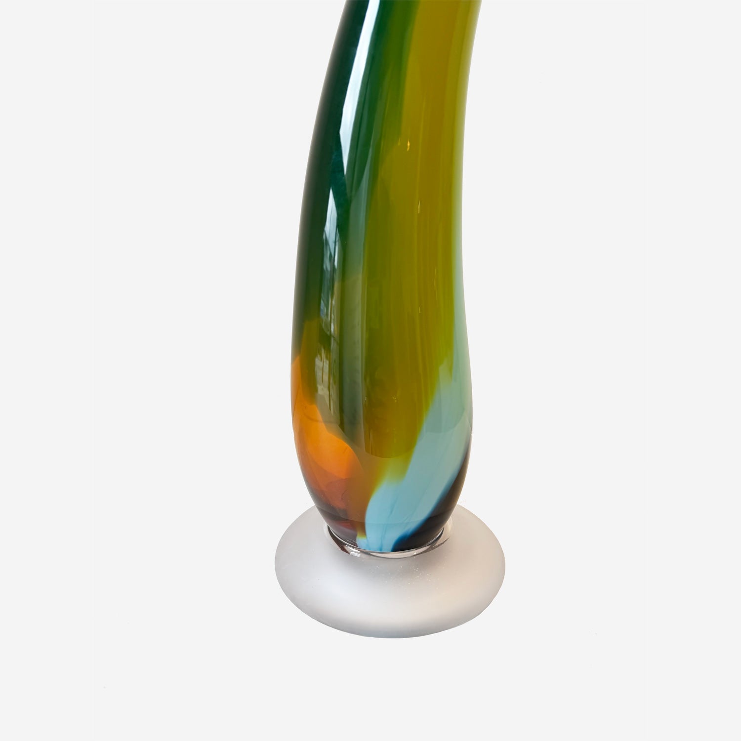 Kelp Spire Green/Yellow/Blue 1 Detail View - Petroff Gallery - Glass Art