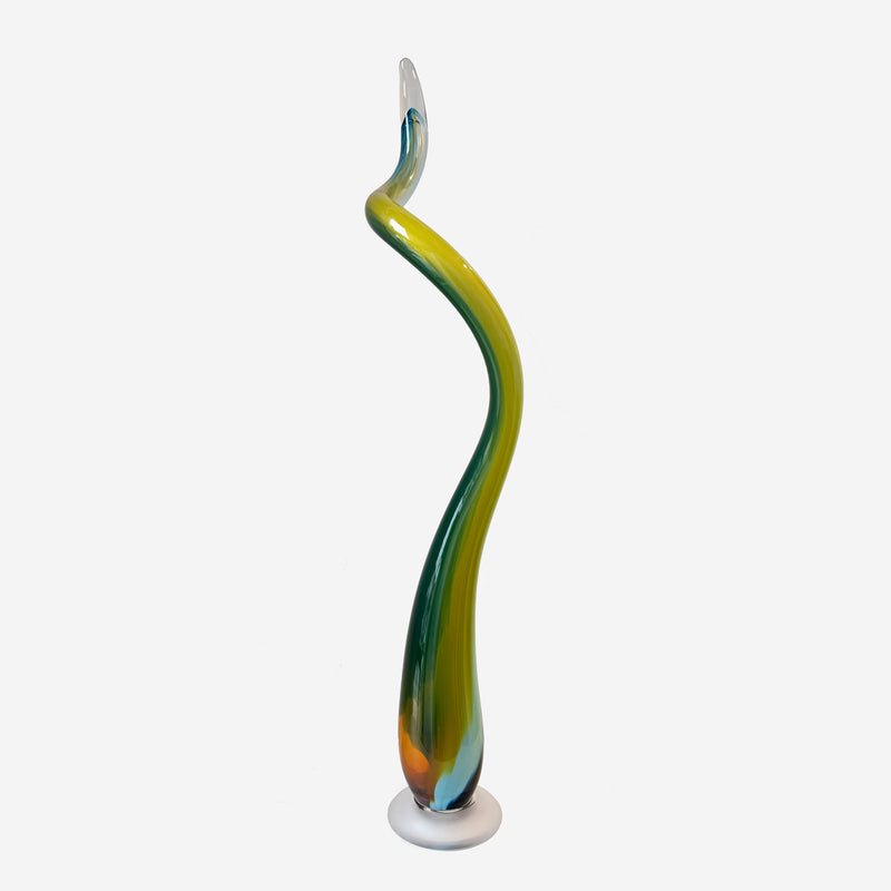 Kelp Spire Green/Yellow/Blue 1 - Petroff Gallery - Glass Art
