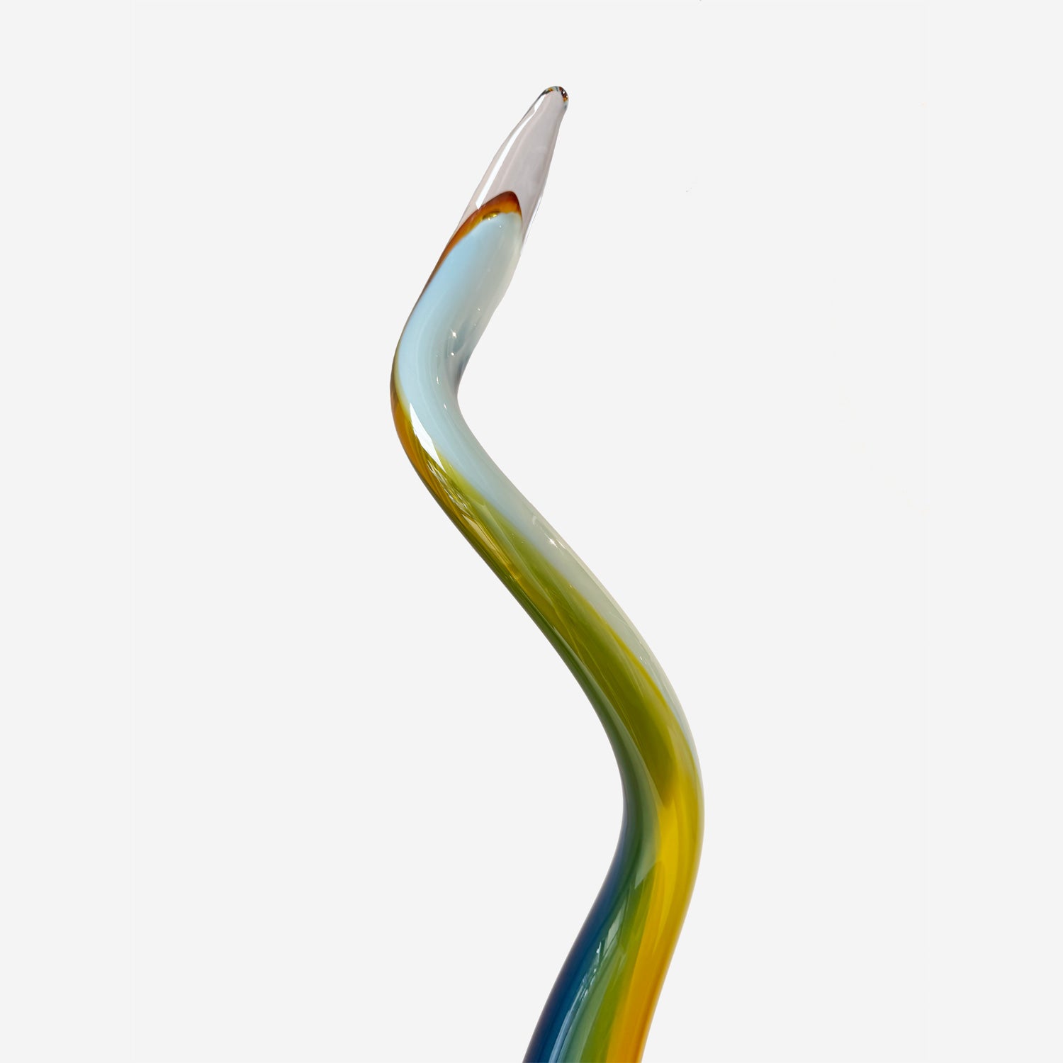 Kelp Spire Green/Yellow/Blue 3 Detail View - Petroff Gallery - Glass Art