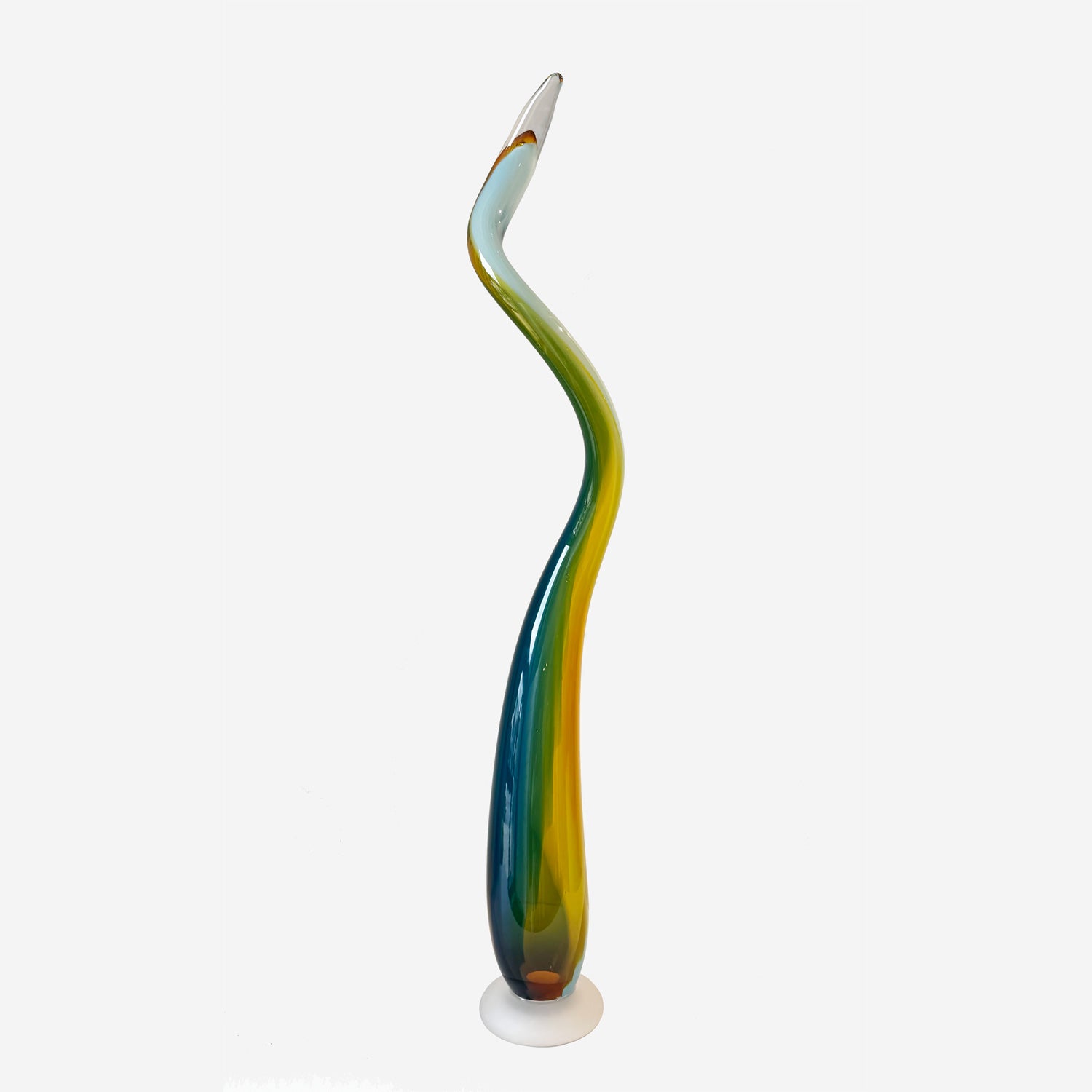 Kelp Spire Green/Yellow/Blue 3 - Petroff Gallery - Glass Art