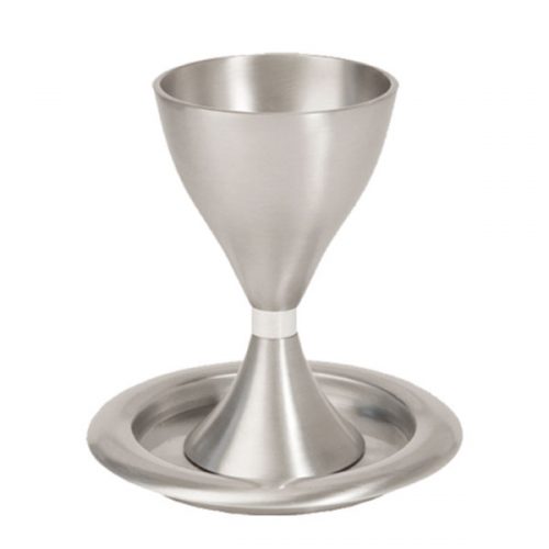Aluminum Modern Silver Kiddush Cup - Petroff Gallery - Judaica