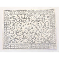 Challah Cover Silver Paper Cutout Embroidery - Petroff Gallery - Judaica