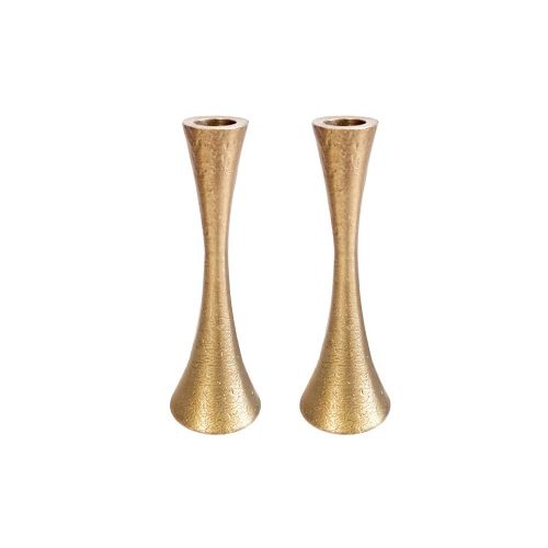 Small Handmade Brass Candlesticks - Petroff Gallery - Judaica