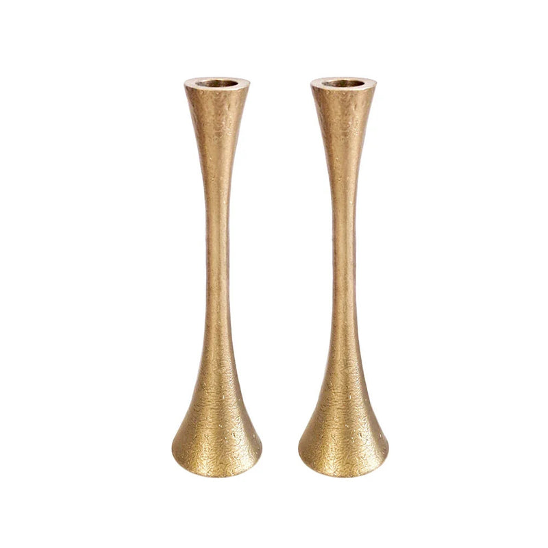 Large Handmade Brass Candlesticks - Petroff Gallery - Judaica