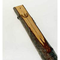 Oak Wood Mezuzah 1 Detail View - Petroff Gallery - Judaica