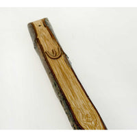 Oak Wood Mezuzah 3 Detail View - Petroff Gallery - Judaica