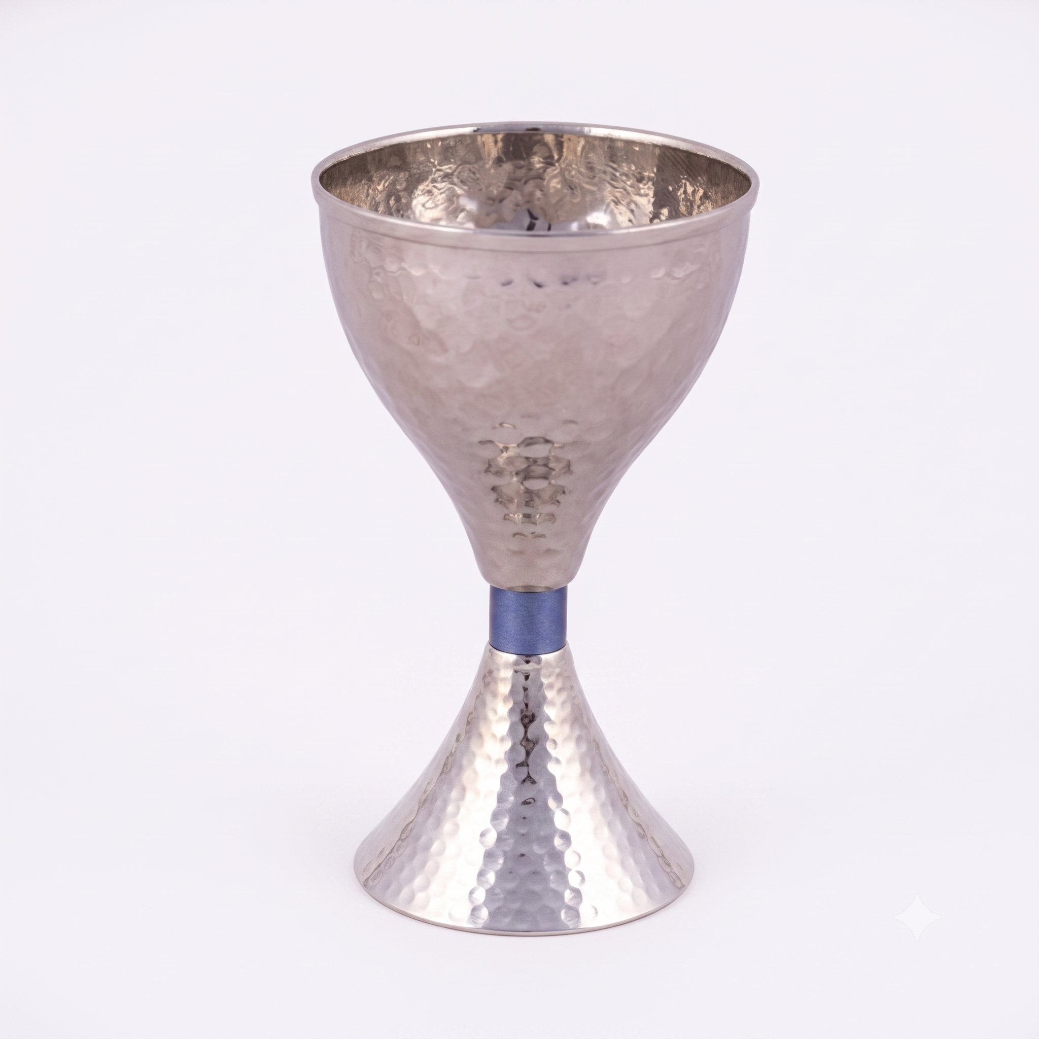 Modern Kiddush Cup Hammer Work Blue