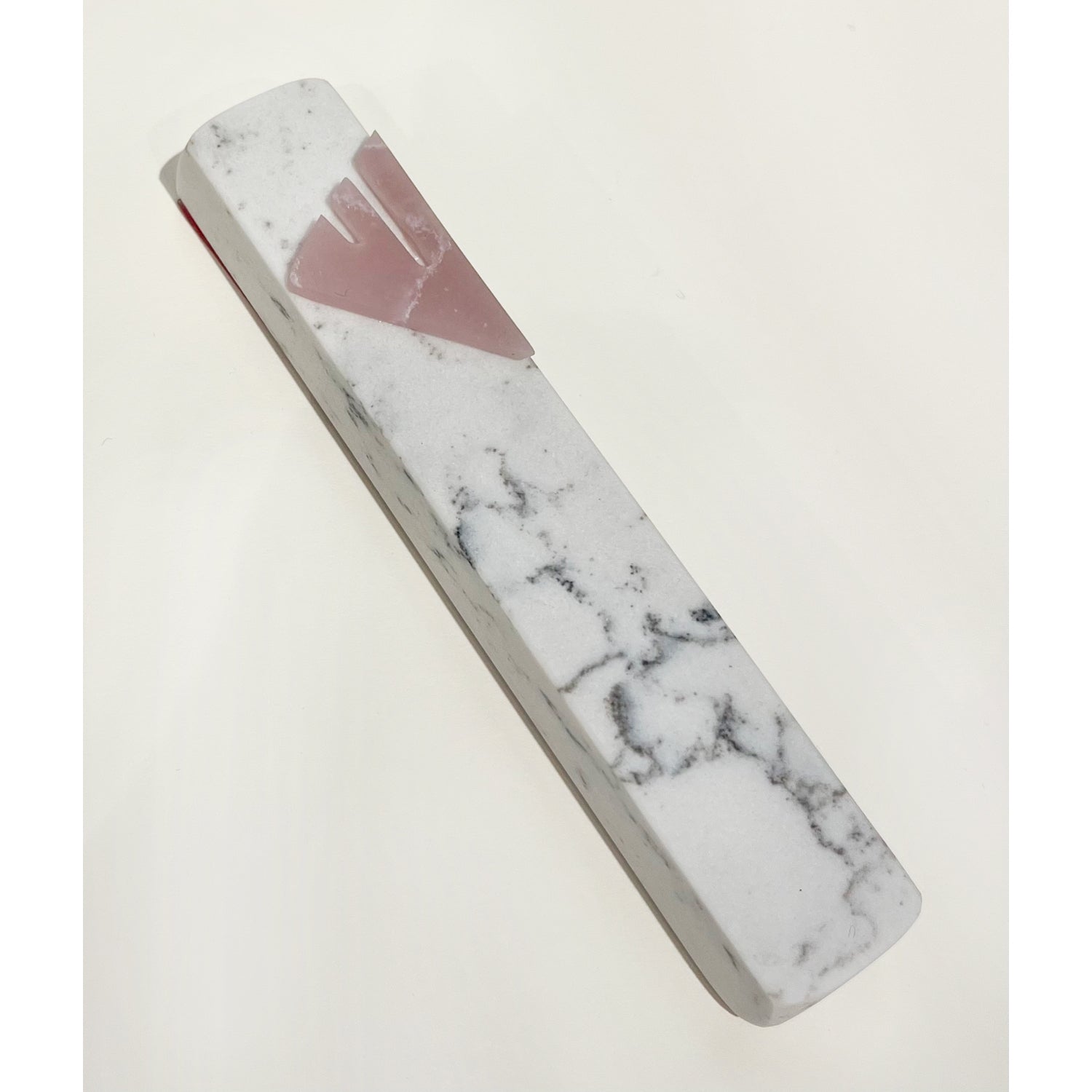 Cararra with Pink Shin Mezuzah - Petroff Gallery -  - Dovi Leventhal - Cararra with Pink Shin Mezuzah, 5" x 1"