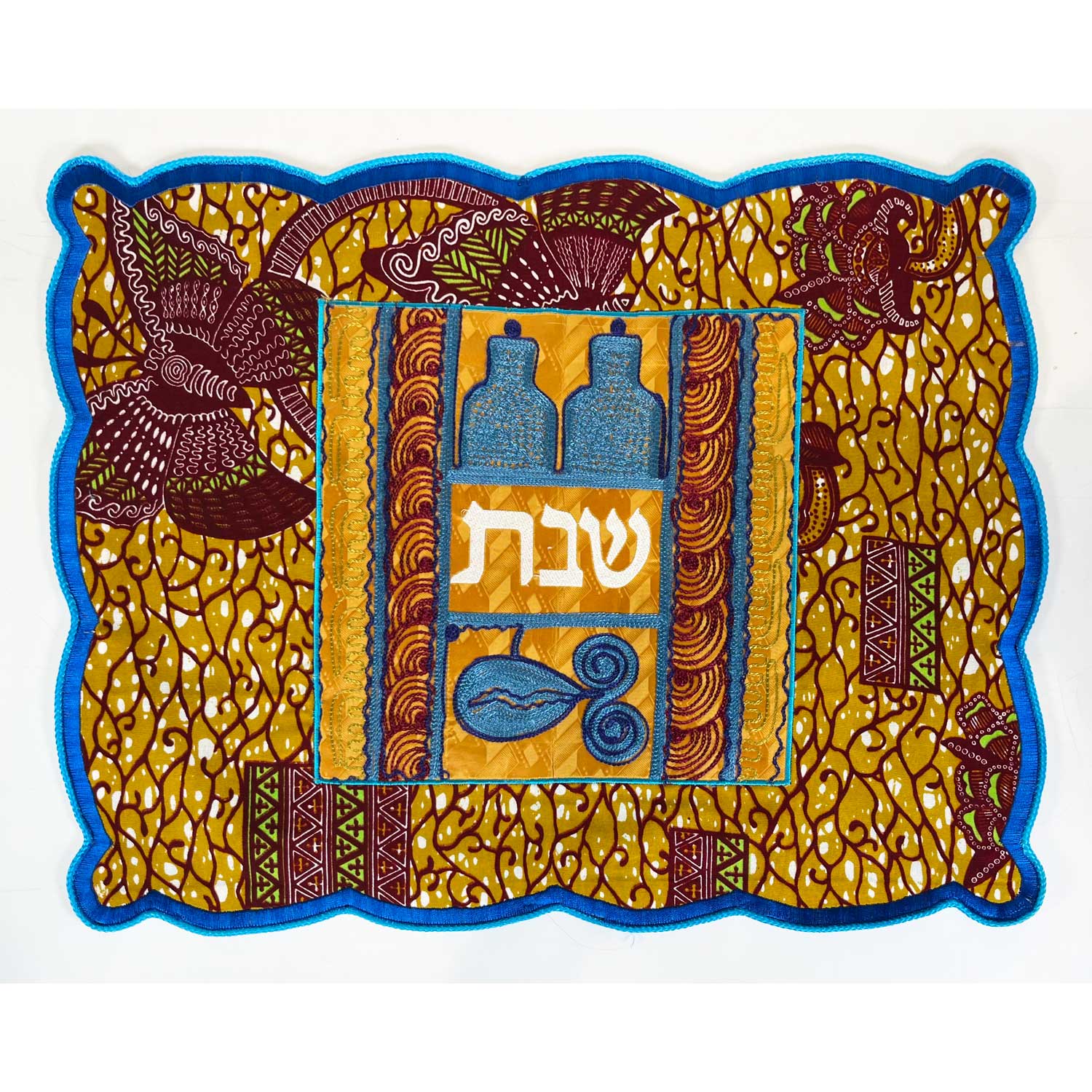 Challah Cover - Bottles - Petroff Gallery -  - House of Israel - Challah Cover Bottles, 16.5" x 22"