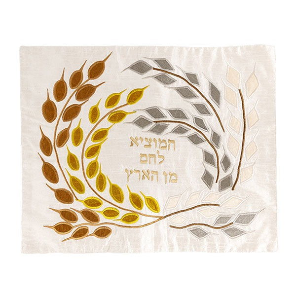 Challah Cover Round Wheat Gold - Petroff Gallery -  - Yair Emanuel - Challah Cover Round Wheat Gold