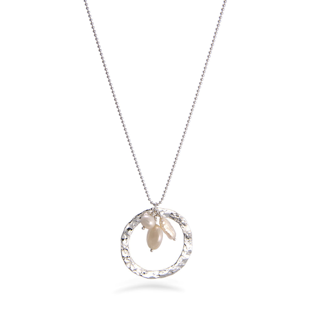 Circle Cluster Necklace - Petroff Gallery -  - Gill Birol - Long Circle Cluster Necklace