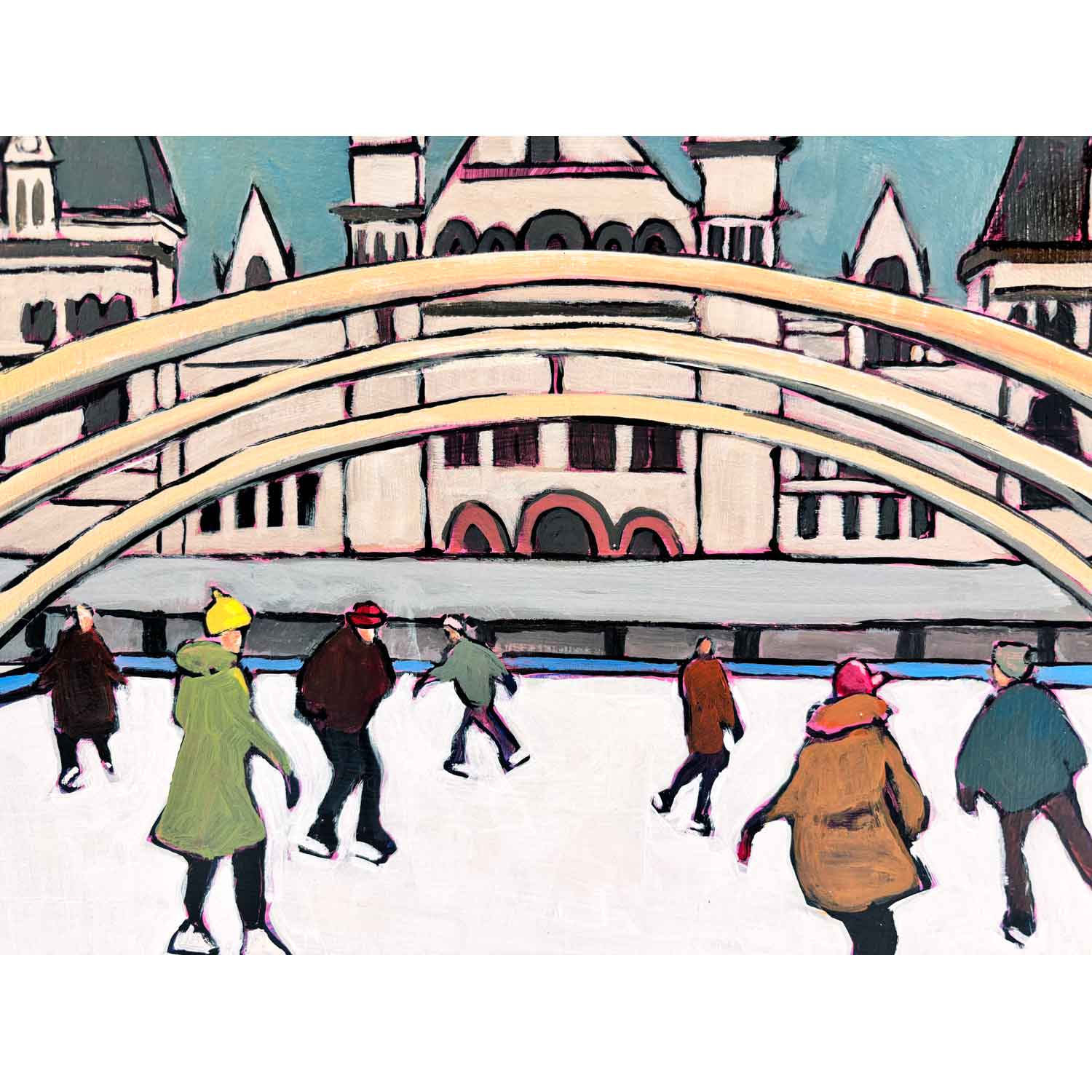 City Skate 12" x 12" - Petroff Gallery - Paintings