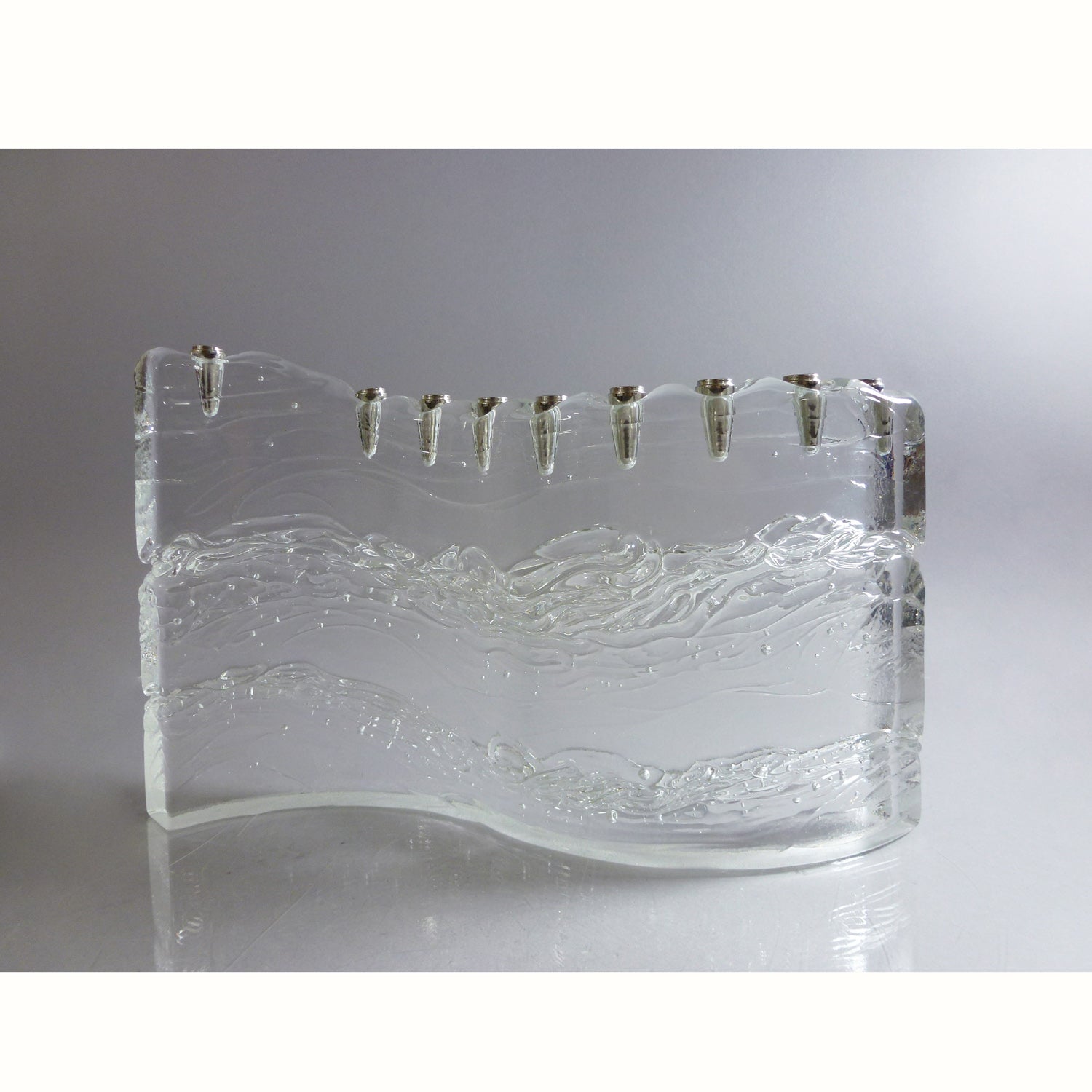 Clear "S" Menorah - Petroff Gallery -  - Joel & Candace Bless - Menorah