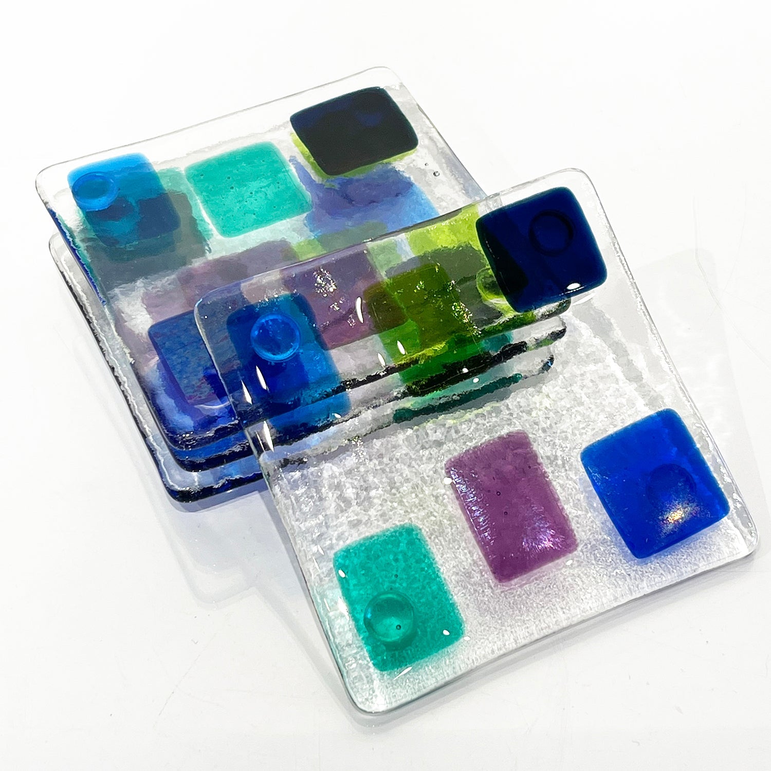 Coaster Set Multiple Colours - Petroff Gallery - Glass Art