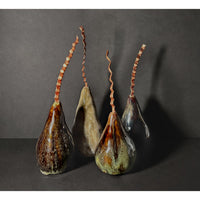 Dark Pear with Copper Stem 3 - Petroff Gallery - Ceramic Art