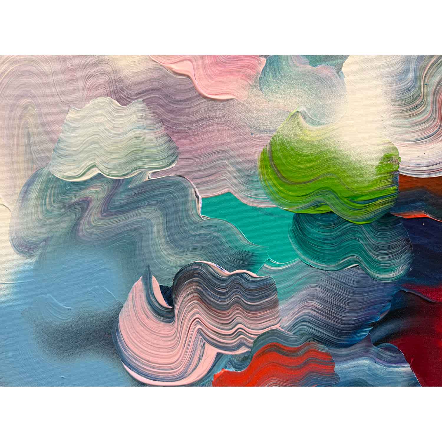 Creative Energy 36" x 36" Detail View - Petroff Gallery - Painting