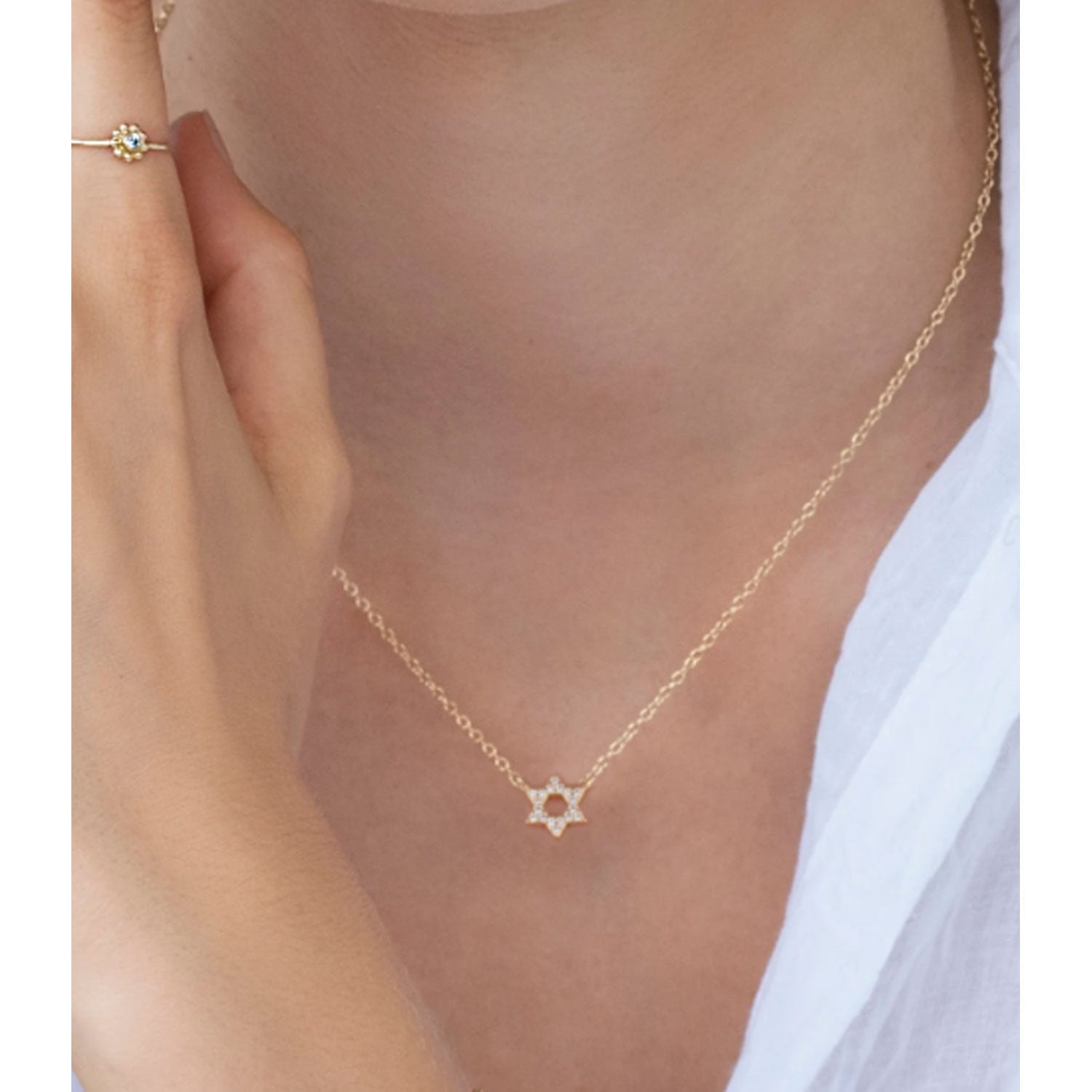 Crystal Star of David Necklace - Petroff Gallery