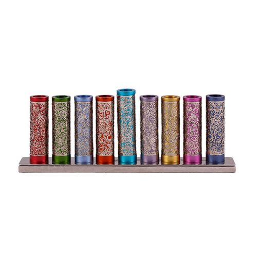 Cylinder Menorah Multicolor - Petroff Gallery - Judaica