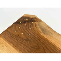 Board with Brass 1 Detail View - Petroff Gallery - Wood Art