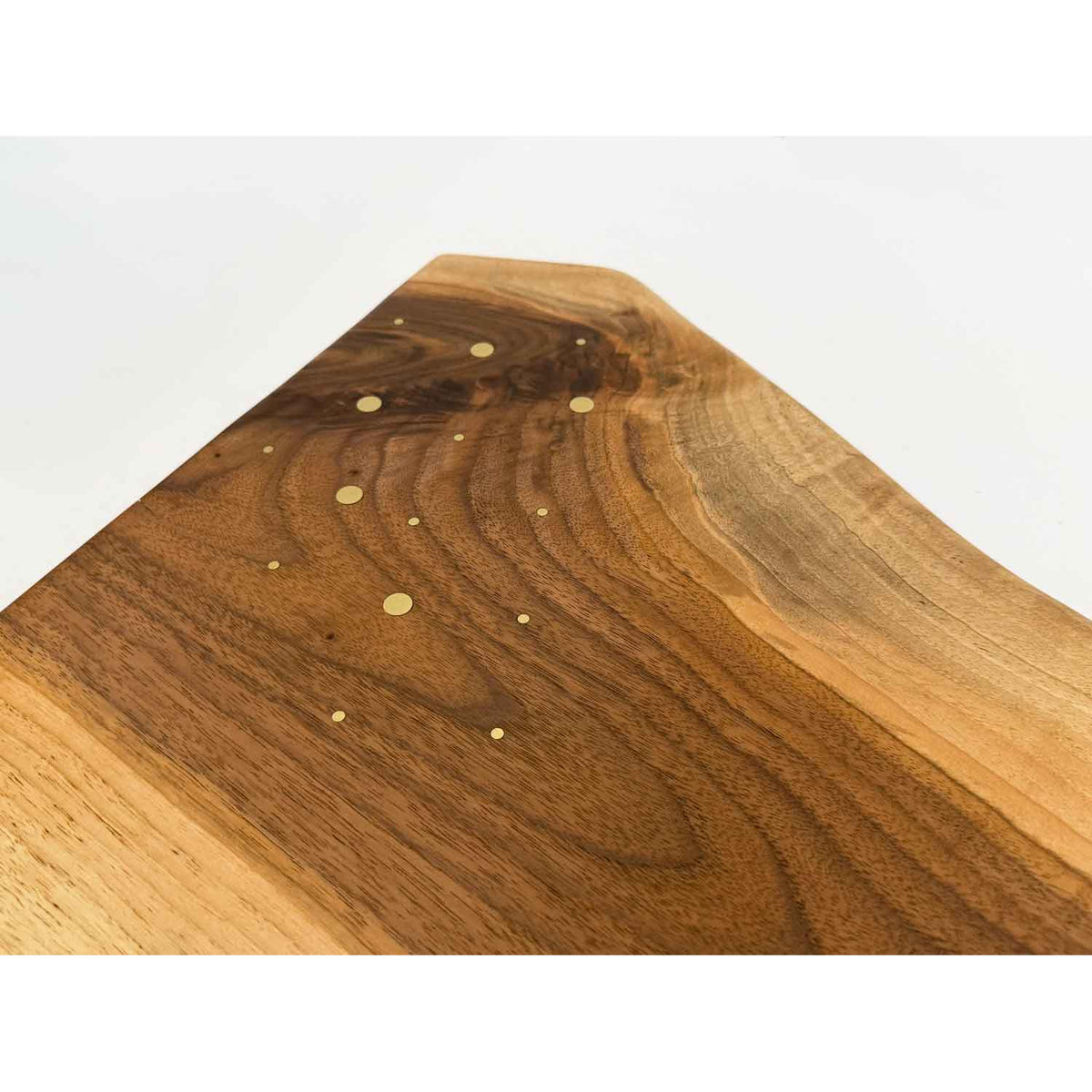 Board with Brass 1 Detail View - Petroff Gallery - Wood Art