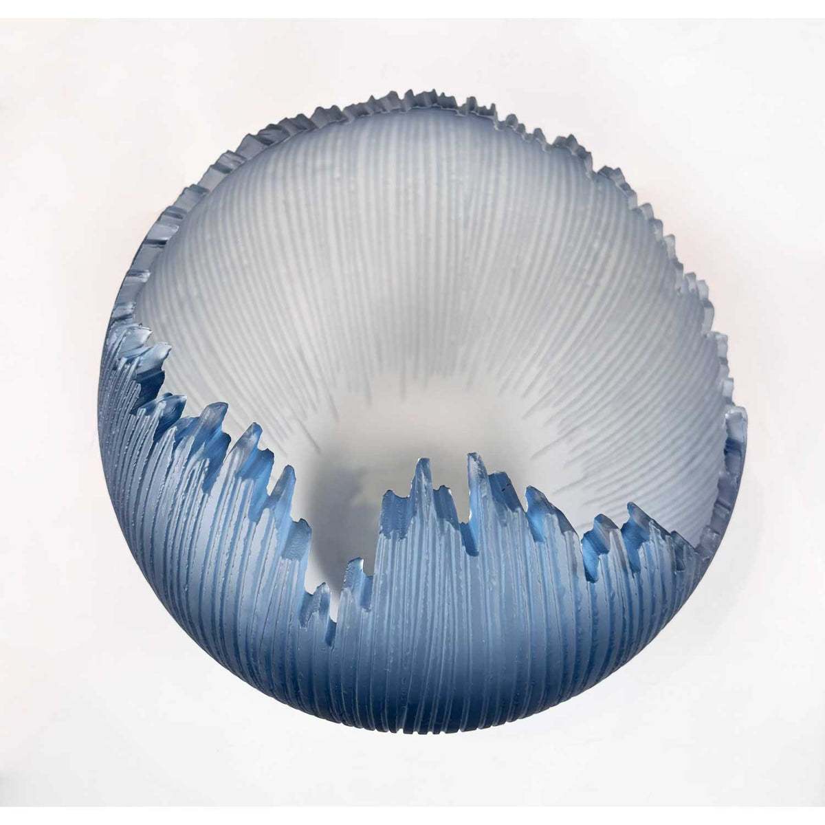 Steel Blue Orb 11" - Petroff Gallery - Glass Art