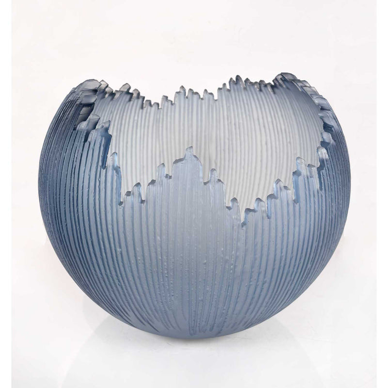 Steel Blue Orb 11" - Petroff Gallery - Glass Art