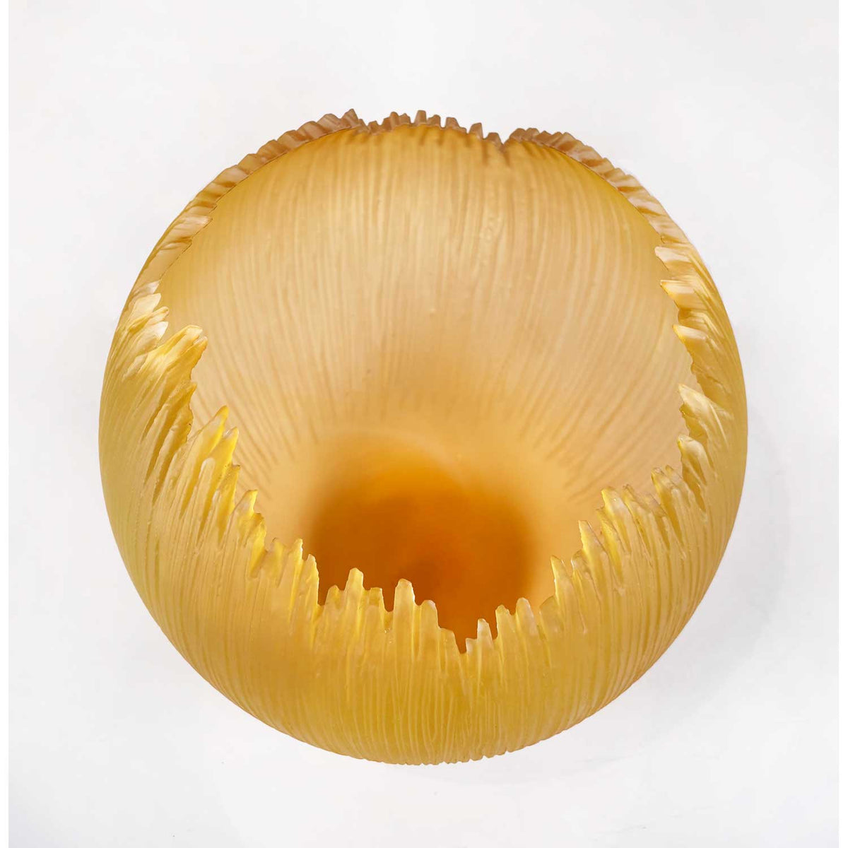 Aurora Yellow Orb 9" - Petroff Gallery - Glass Art