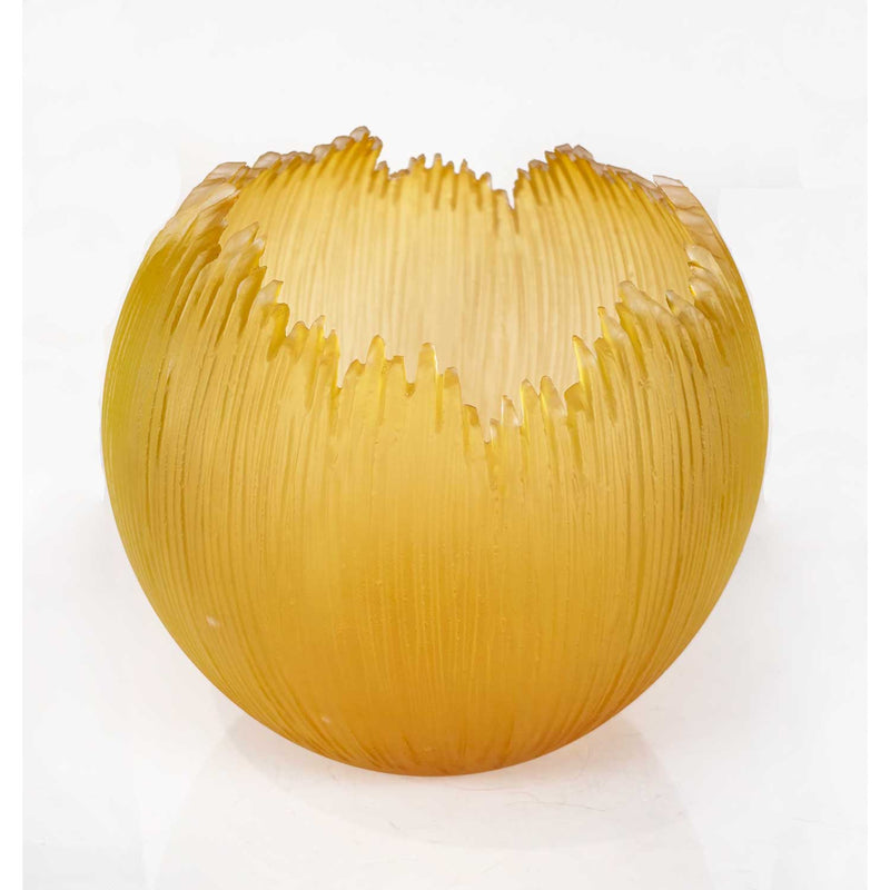 Aurora Yellow Orb 9" - Petroff Gallery - Glass Art