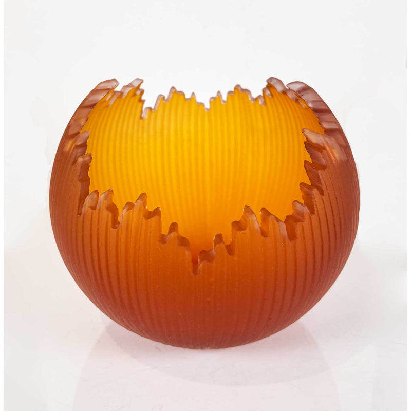 Tangerine Orb 7.25" - Petroff Gallery - Glass Art