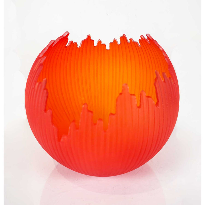 Cherry Orange Orb 7" - Petroff Gallery - Glass Art