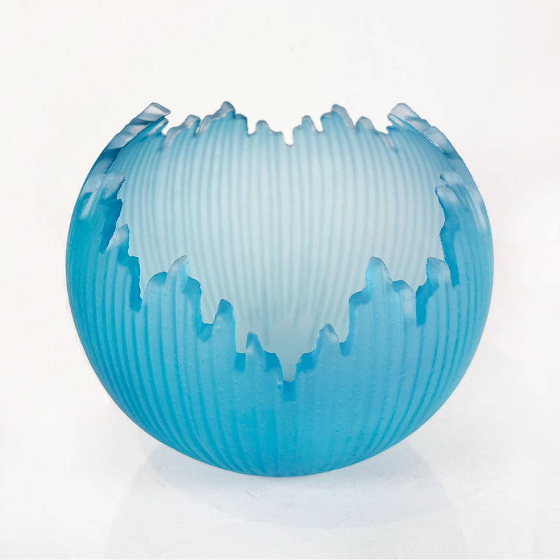 Aqua Blue Orb 7.25" - Petroff Gallery - Glass Art