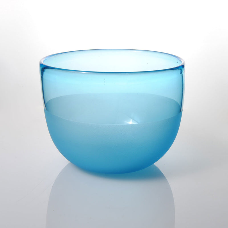 Half Matte Bowl Aqua - Petroff Gallery - Glass Art