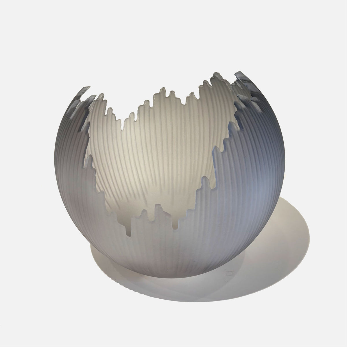 Grey Orb 9" - Petroff Gallery - Glass Art