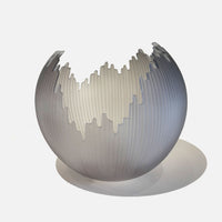 Grey Orb 9" - Petroff Gallery - Glass Art