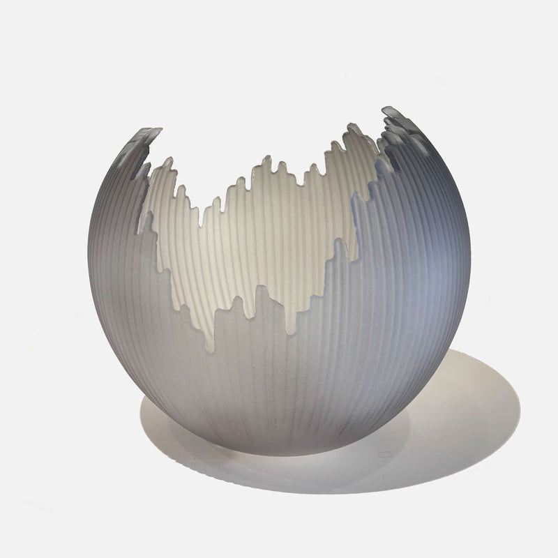 Grey Orb 9" - Petroff Gallery - Glass Art